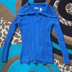 liz & co. Vibrant Blue Cowl Neck Sweater